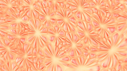 Abstract pink cream flowers wall pattern