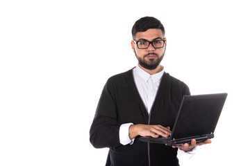 Young attractive student with a beard.