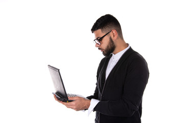 Young attractive student with a beard.