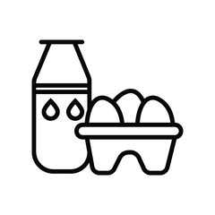 breakfast cute milk bottle and eggs icon