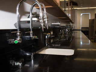 Robinet de gaz dans un laboratoire