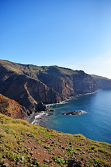 Fototapeta premium blue ocean in the mountains Madeira