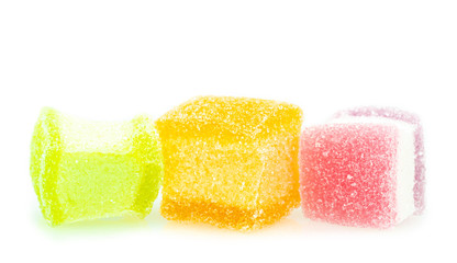 Jelly mixed with sugar isolated on white background. Clipping path