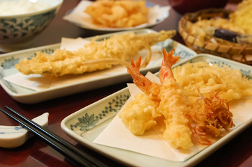 A Plate Fried Shrimp Tempura