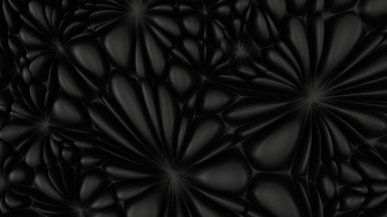 Abstract black flowers wall pattern. Dark background.