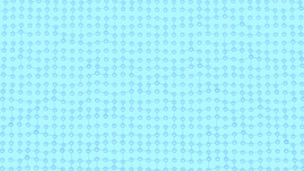 Abstract blue background in empty space. Technology network node concept. Chaotic atoms, DNA or molecule. 