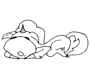 Coloring book for kids - unicorn sleeping. Black and white cute cartoon unicorns. Vector illustration.	