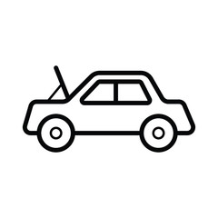 Fototapeta premium Broken car glyph icon vector