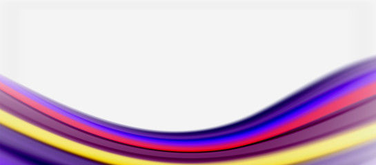Wave lines abstract background, smooth silk design with rainbow style colors. Liquid fluid color waves. Vector Illustration