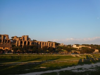 Circus Maximus, a green space & remains of a stone & marble arena,Rome, Italy