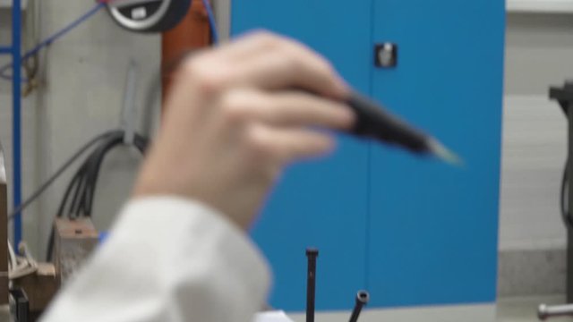 finely polished metal surfaces using rasper. production for the automotive industry
