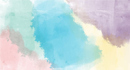 Fototapeta premium Vintage blue green pink yellow watercolor background for your design, watercolor background concept, vector.