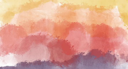 Vintage yellow orange red purple watercolor background, vector.