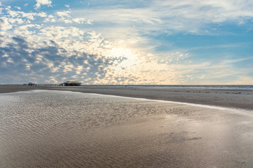 Stilt houses on the beach of St Peter-Ording