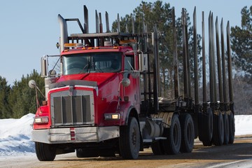 Camion lourd pour le transport forestier au Québec, Canada