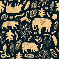 Tropical seamless pattern. Safari wallpaper.