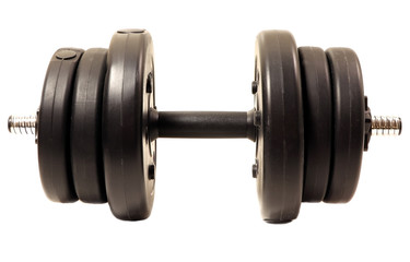 A dumbbell isolated o a white background.