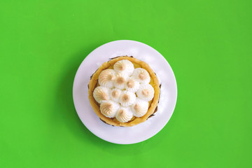 A piece  cake  on the color plate