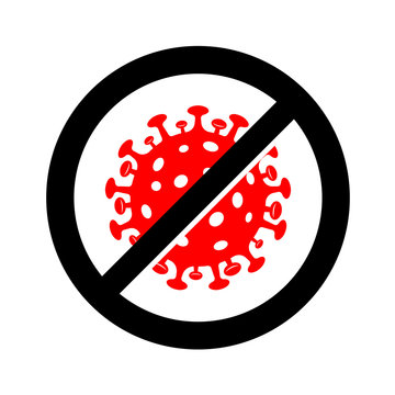 Coronavirus Vector Stop Icon. Coronavirus Covid 19 And 2019 NCov Virus Epidemic Outbreak Stop Sign