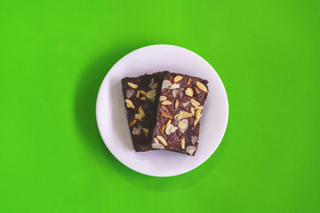 A piece  cake  on the color plate