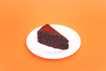 A piece  cake  on the color plate