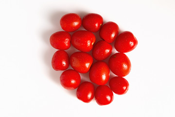 cherry tomatoes isolated on white background