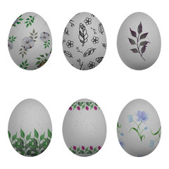 Painted easter eggs floral motives