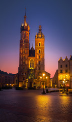 Fototapeta na wymiar Market Square, Cracow Old Town, Poland