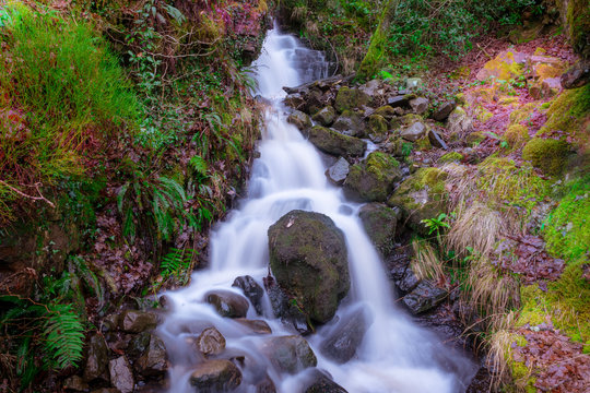 A mini waterfall on the Elidir Trail; entrance to the fairy kingdom on the banks of the Nedd. Long exposure