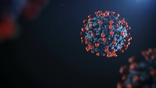 Visualisation of corona virus coronavirus COVID-2019 in microscope