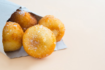 Honey Glazed, Fried, dough Balls. Struffoli - Traditional Dessert Served at Easter.