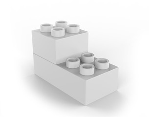 Fototapeta premium Blank building block for branding, 3d render illustration.