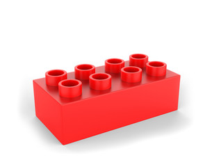 Blank building block for branding, 3d render illustration.