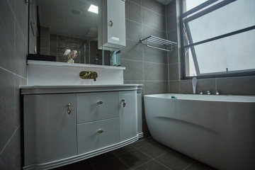 Refurbished bathroom in model home