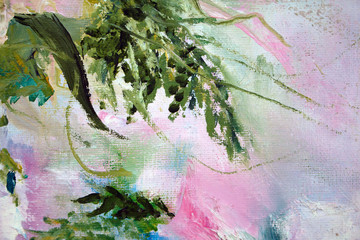 Abstract modern painting. Painting painted with a palette knife on canvas with oil paints in a large stroke