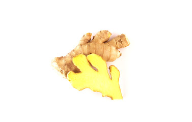 ginger root on a white background