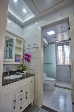 Refurbished bathroom in model home