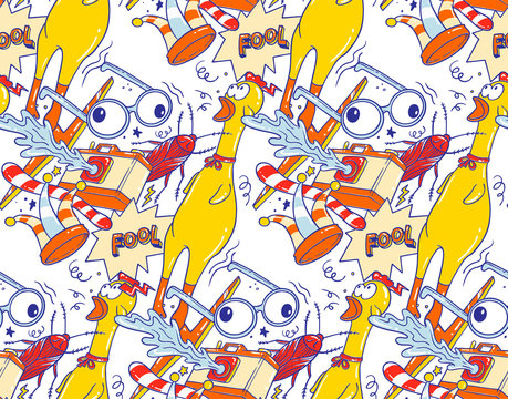 Vector Illustration Of April Fool Pattern