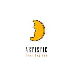 logo template design art silhouette faces for brand fashion
