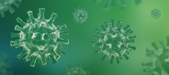 Coronavirus COVID-19 - Arrière-plan de virus flottant - Virologie et Microbiologie 3D