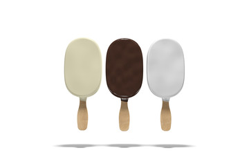 Multi-colored types of ice cream, popsicle. 3d illustration