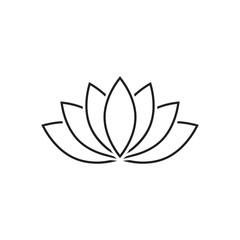 Fototapeta premium Lotus line icon or Harmony icon on white. Vector