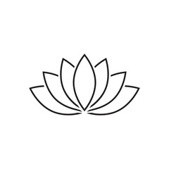 Lotus line icon or Harmony icon on white. Vector