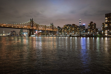 Manhattan skyline on a stormy night