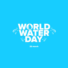 World water day greeting card or banner design template. International water day concept vector illustration with text and pure water background.