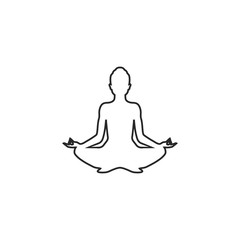 Yoga line icon. lotus position silhouette. Vector shape