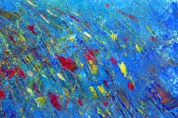 Abstract modern painting. Painting painted with a palette knife on canvas with oil paints in a large stroke