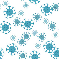 Seamless pattern with coronavirus virus in 2020. World Coronavirus Cell China Influenza Respiratory Coronavirus