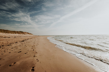 North Sea beach at Sylt in Germany at sunny day