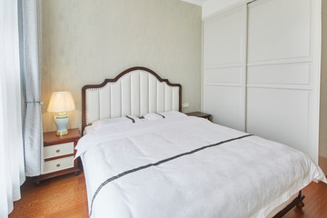 Fototapeta na wymiar Renovated bedroom in model home
